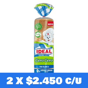 Pan Blanco Ideal Cero Cero 580g